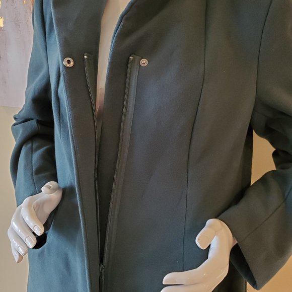Covington Women's Hunter Green Mid Length Zip Up Coat SZ L - Picture 9 of 10